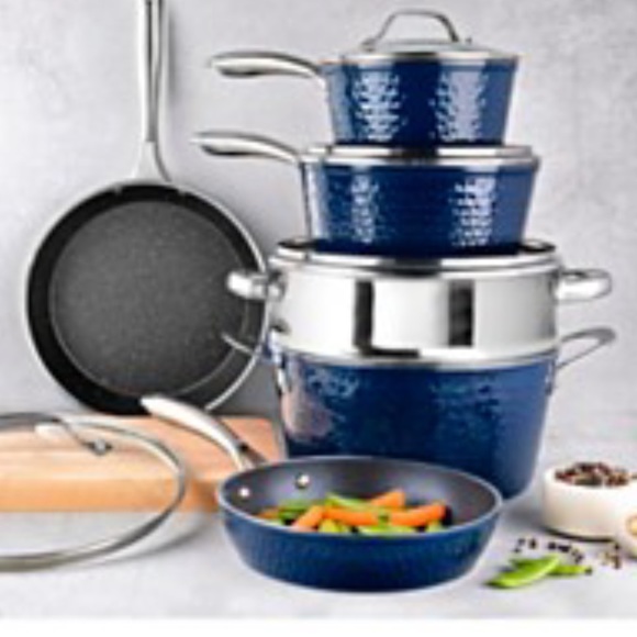 GRANITE STONE DIAMOND
Hammered Aluminum  Infused Nonstick 10-Pc. Cookware Set - Picture 1 of 2